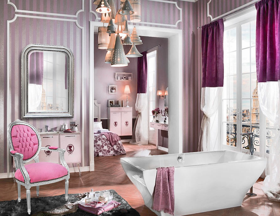 Feminine colors for a decoration in mind boudoir